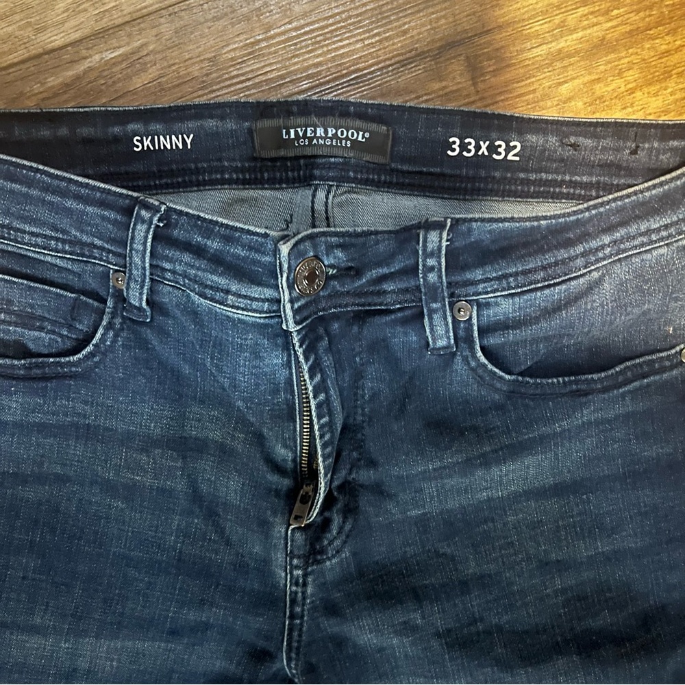 Liverpool Skinny Dark Wash Denim Jeans.  33X32.  Stretch. NWOT. - Picture 2 of 7
